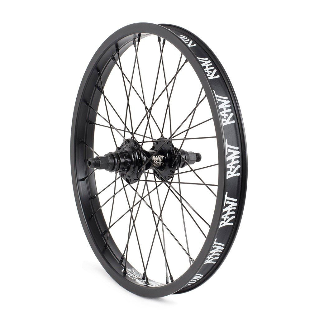 Rant 18" RHD Party On V2 Cassette Rear Wheel - Black 9 Tooth