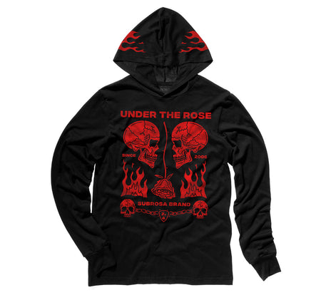 Subrosa Rose Malone Hooded L/S T-Shirt - Black Large