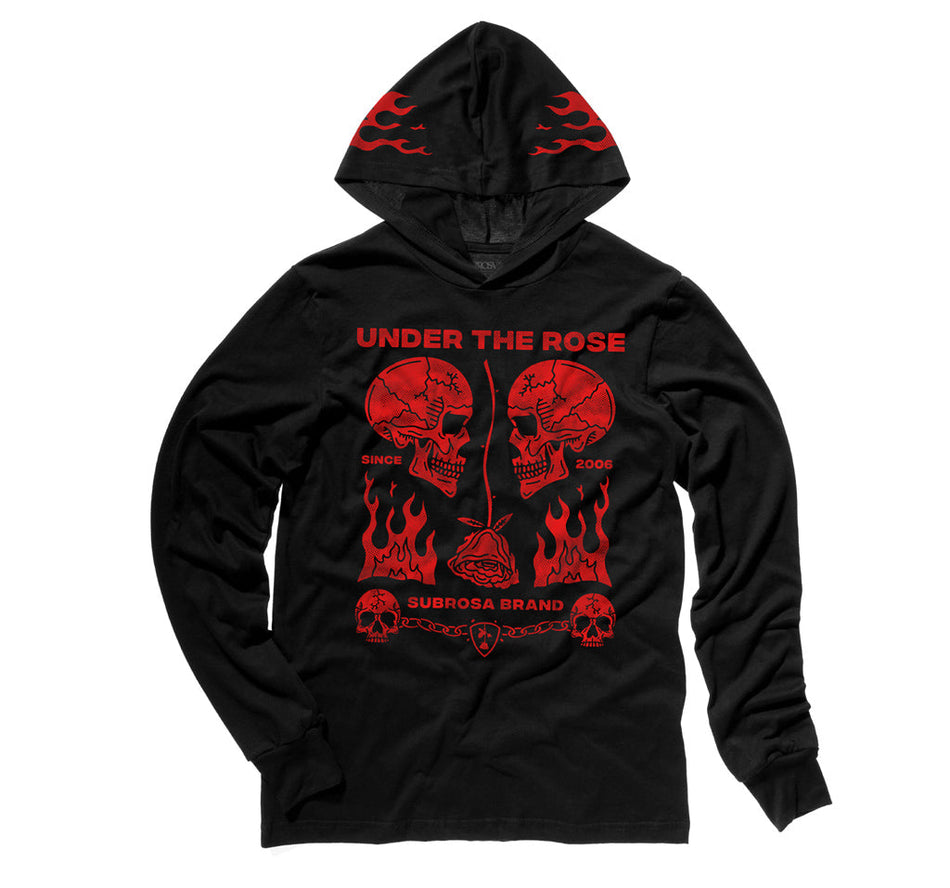 Subrosa Rose Malone Hooded L/S T-Shirt - Black Large