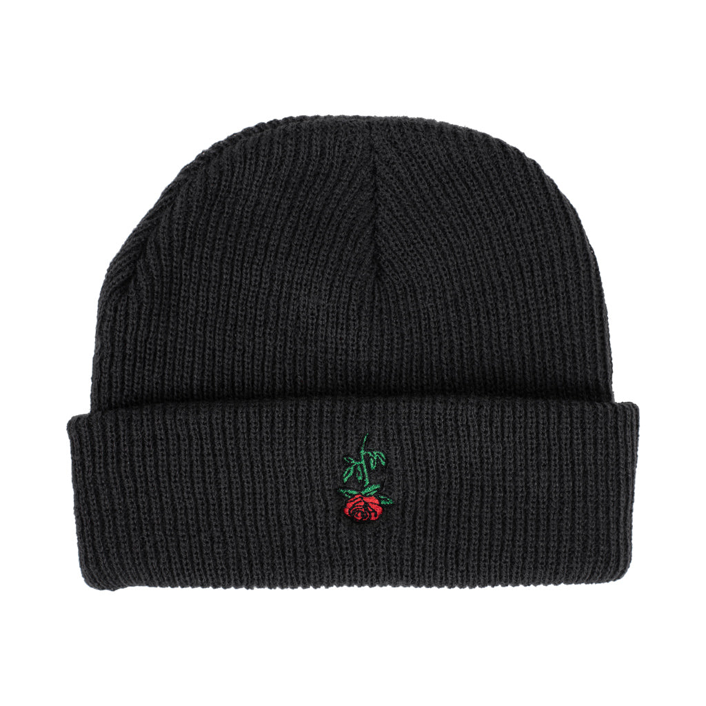 Subrosa Rose Embroidery Beanie - Heather Grey