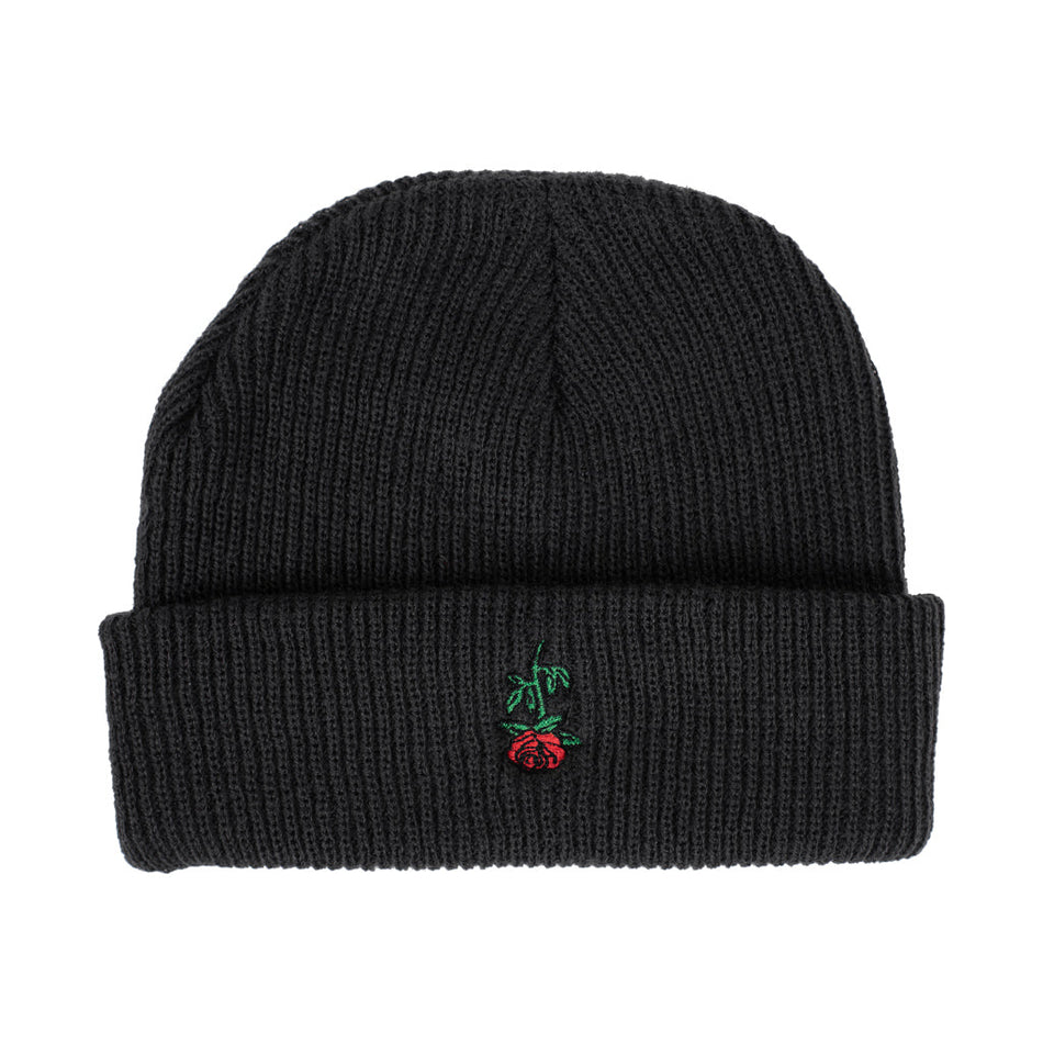 Subrosa Rose Embroidery Beanie - Heather Grey