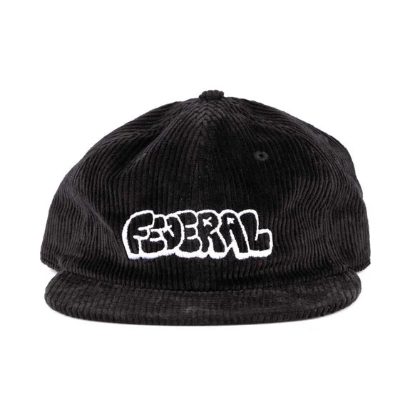 Federal Corduroy Tag Logo Cap - Black