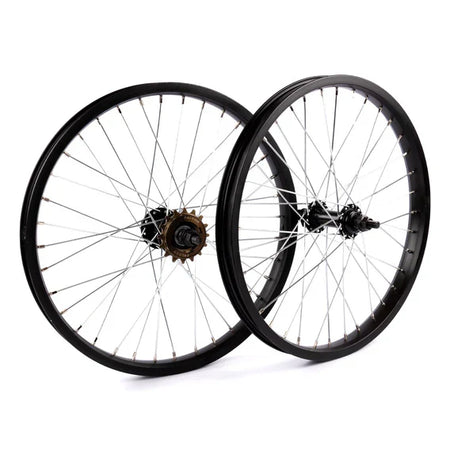Tribal BMX Tribal 18" RHD Wheelset - Black with Silver Spokes 16 Tooth