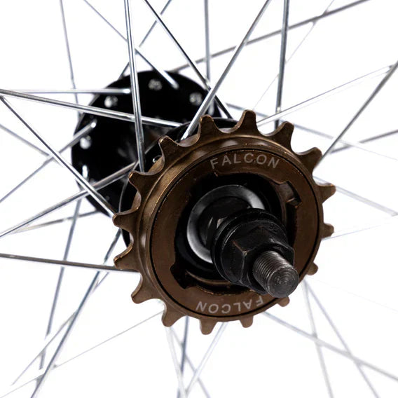 Tribal BMX Tribal 18" RHD Wheelset - Black with Silver Spokes 16 Tooth