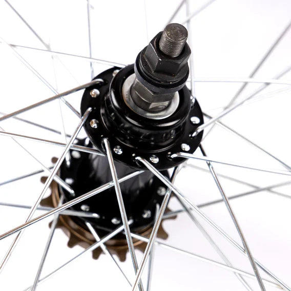 Tribal BMX Tribal 18" RHD Wheelset - Black with Silver Spokes 16 Tooth