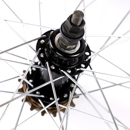 Tribal BMX Tribal 18" RHD Wheelset - Black with Silver Spokes 16 Tooth