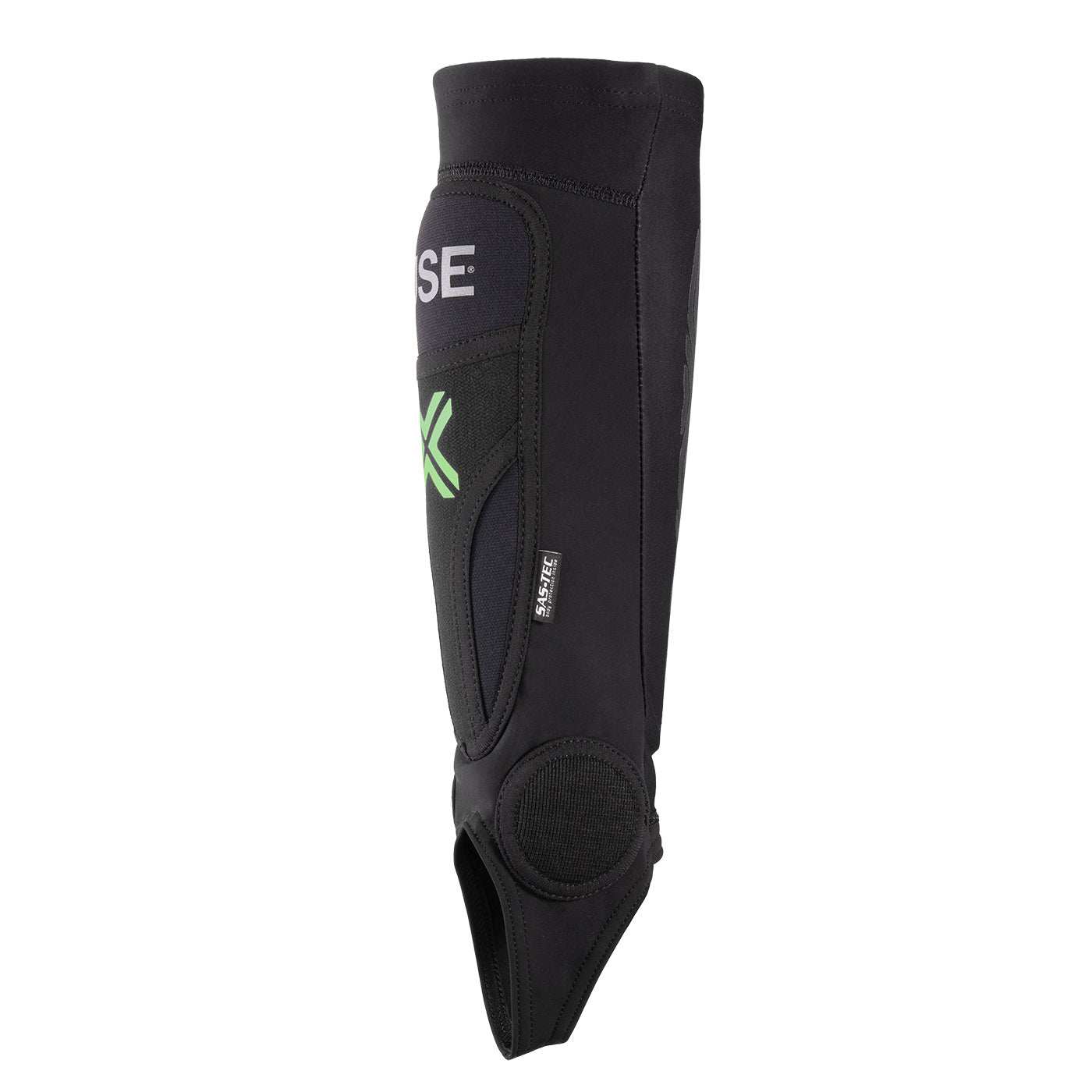 FUSE Omega Pro Shin Pad Combo, Black/Yellow, Lightweight Strapless Design.