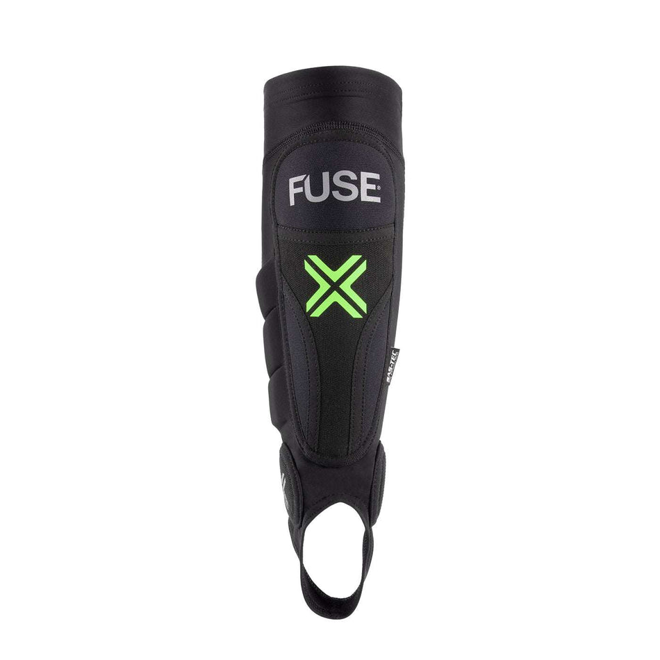 FUSE Omega Pro Shin Pad Combo, Lightweight Black/Yellow Strapless Design, Featuring Kevlar And Sas-Tec Foam For High Impact Protection.