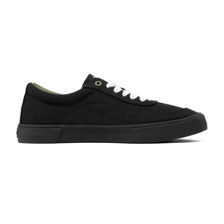 HIGHER Black HIGHER Crypt Canvas Low-Profile Sneaker With White Laces And Full Canvas Upper