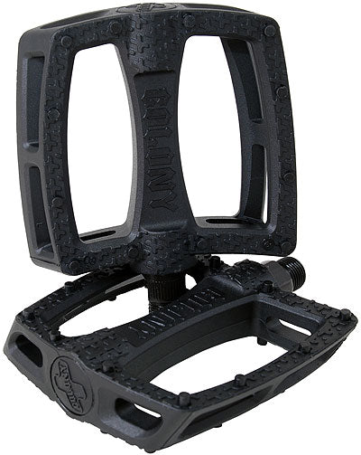 Colony Fantastic Plastic Pedals 9/16" Solid Black coloured axles