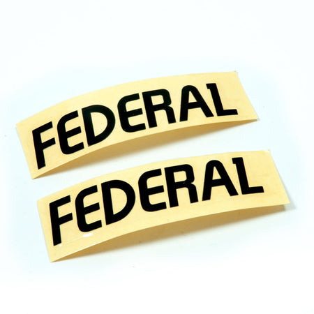 Federal Die Cut Logo Stickers - Black 84x18mm (Pair)