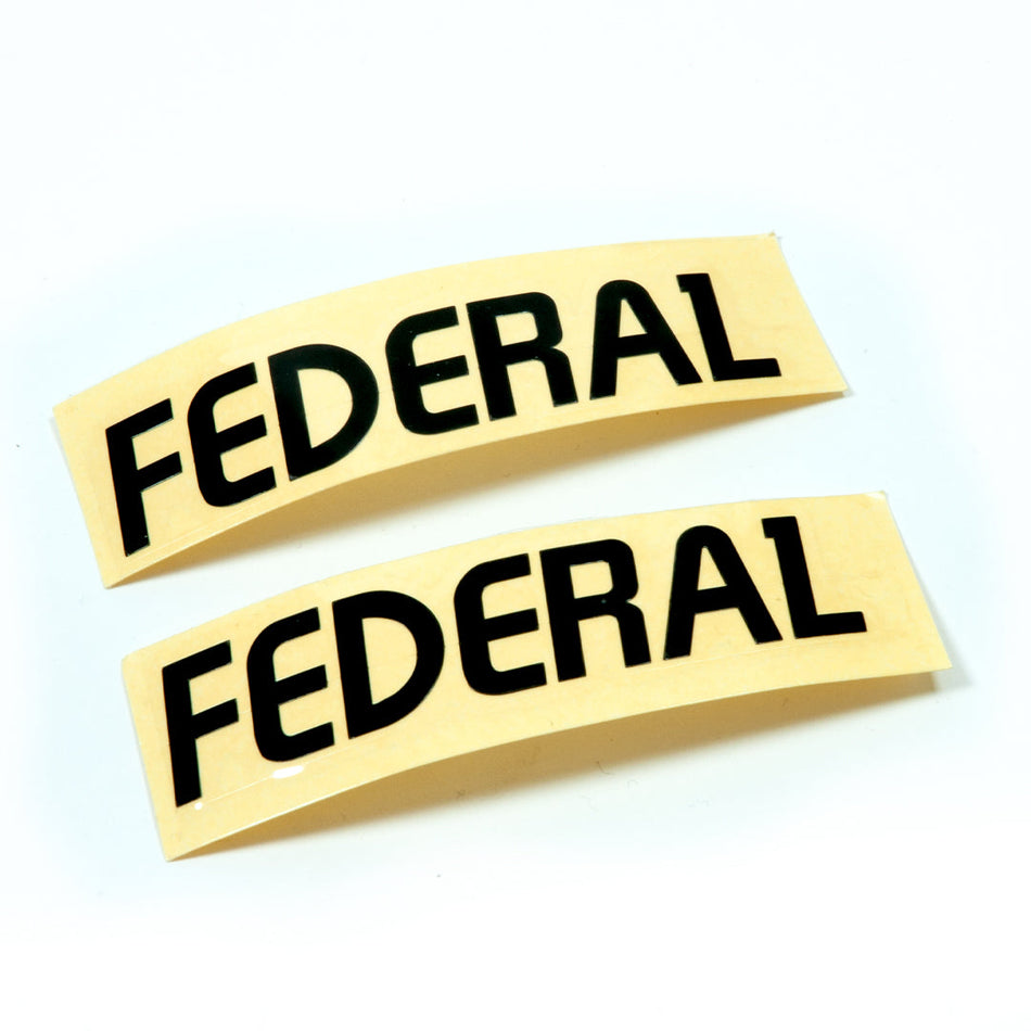Federal Die Cut Logo Stickers - Black 84x18mm (Pair)