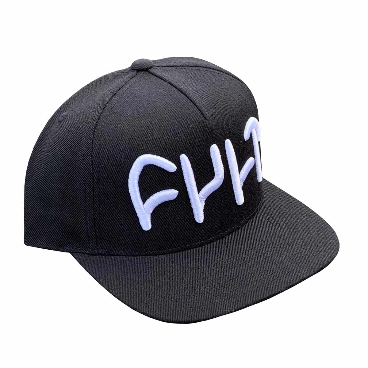 Cult Big Logo Snapback - Black With White Embroidery
