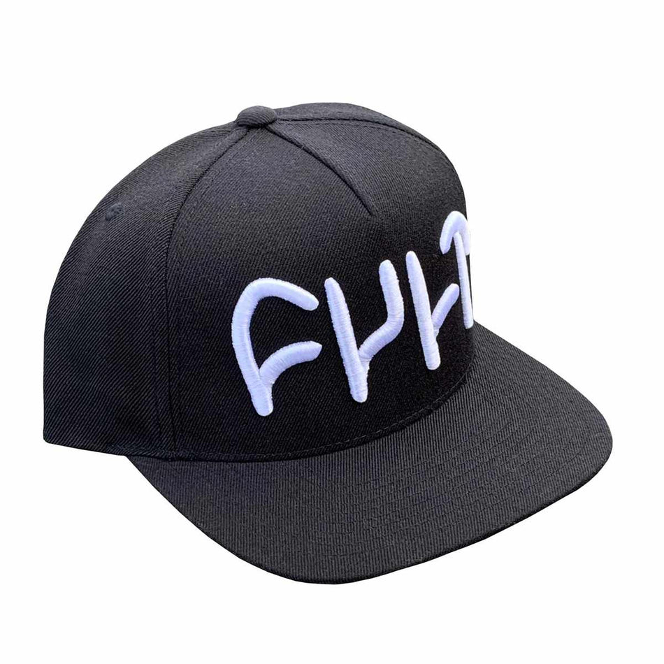 Cult Big Logo Snapback - Black With White Embroidery