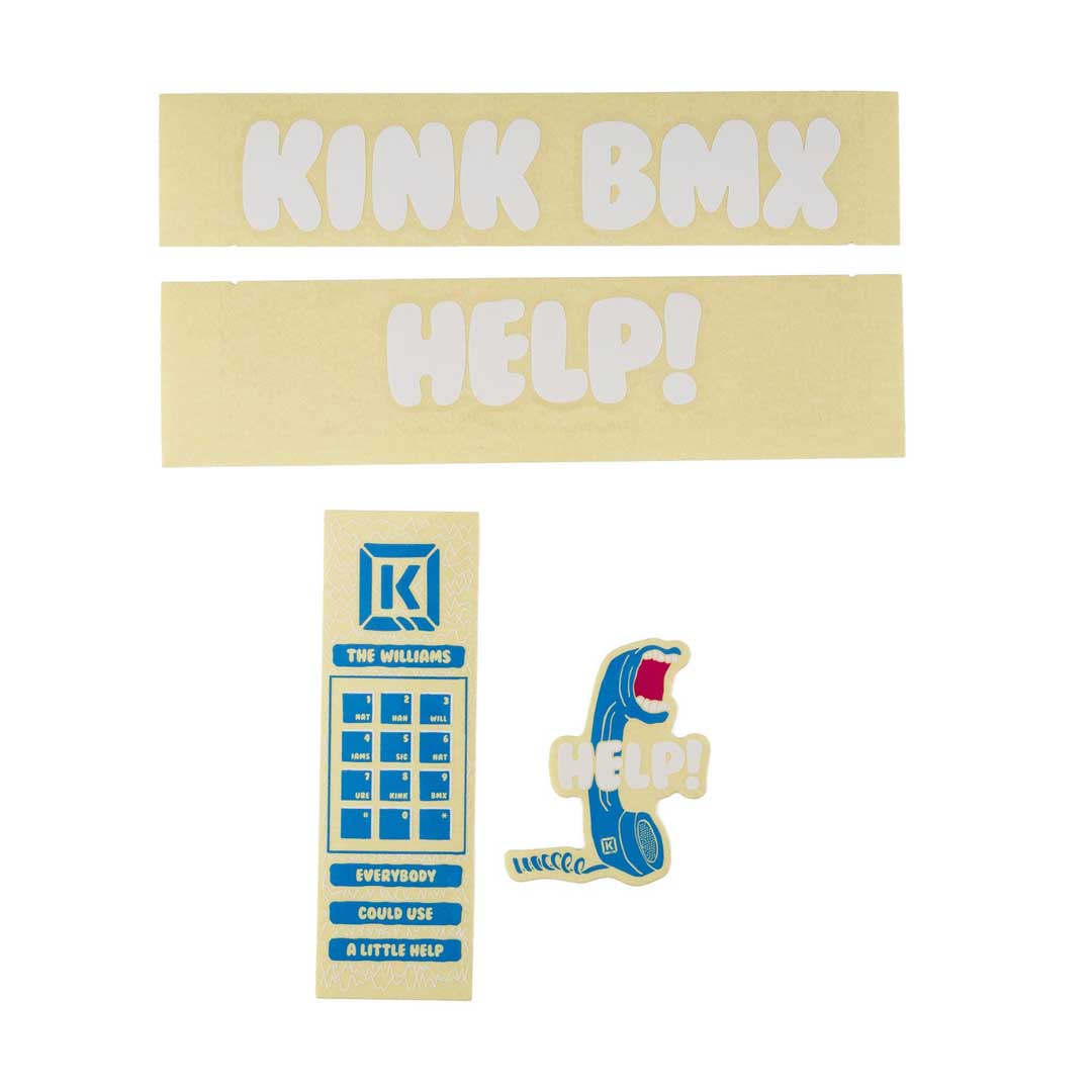 Kink Williams Frame Sticker Kit - White/Blue Decals
