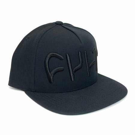 Cult Big Logo Snapback - Black With Black Embroidery