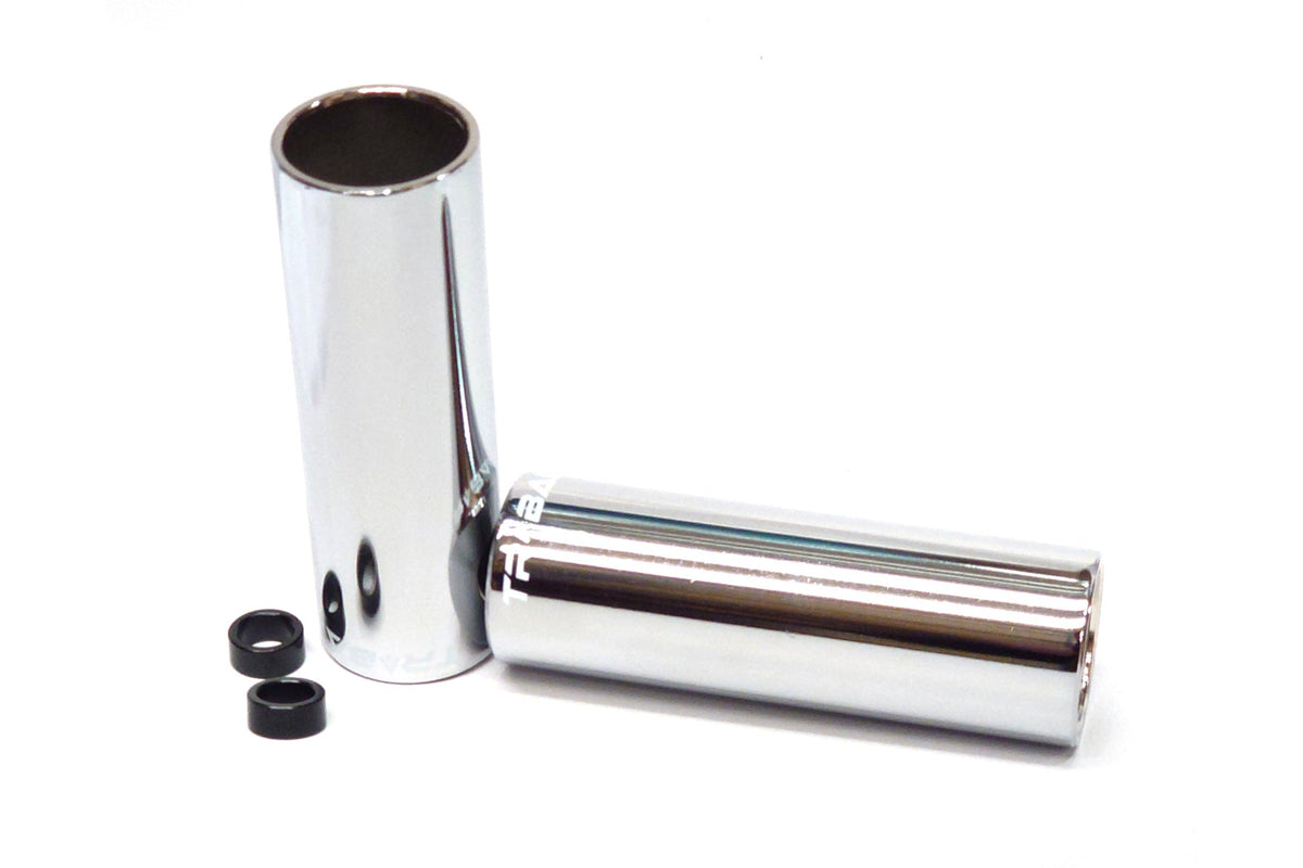 Tribal BMX Tribal 4" Pegs - Silver 14mm With 10mm Adapter (Pair)