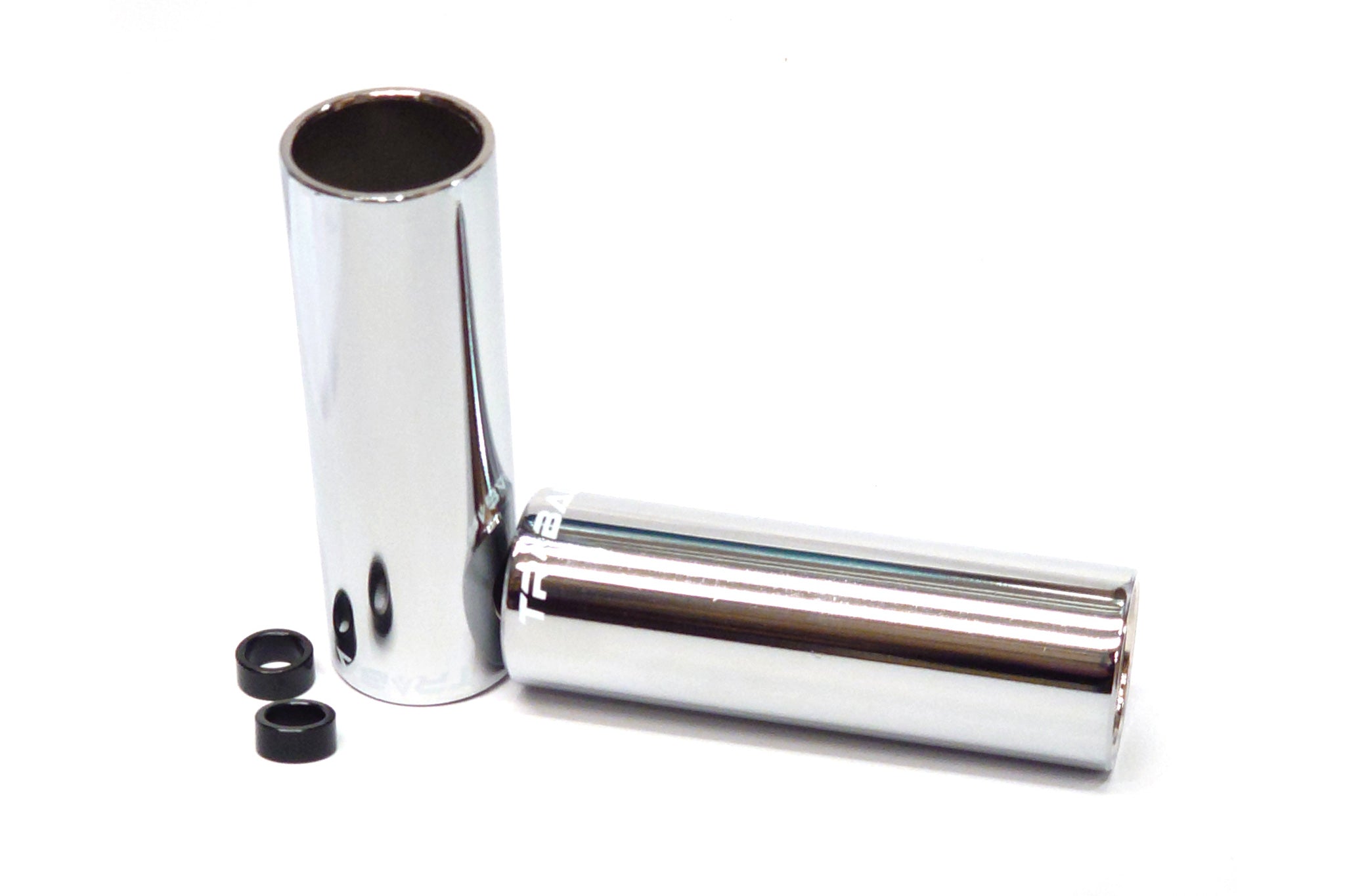 Tribal BMX Tribal 4" Pegs - Silver 14mm With 10mm Adapter (Pair)