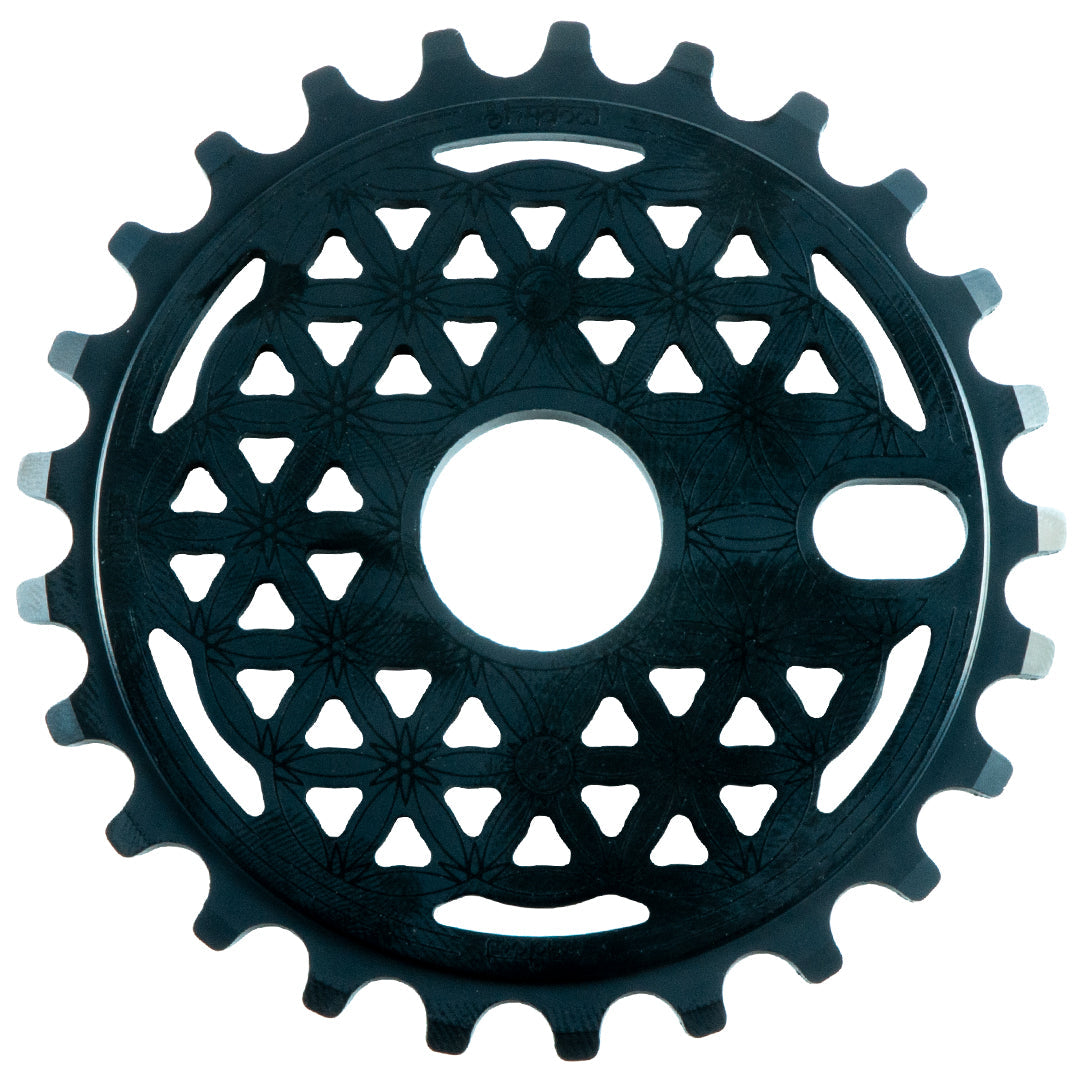 Shadow Maya Sprocket - Black with Black design | BMX