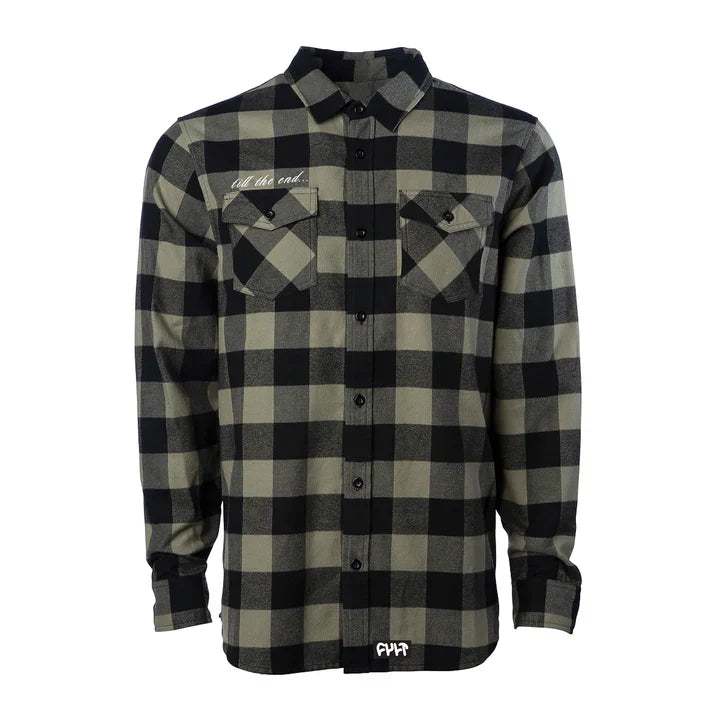 Cult Till The End Flannel Shirt - Black / Olive