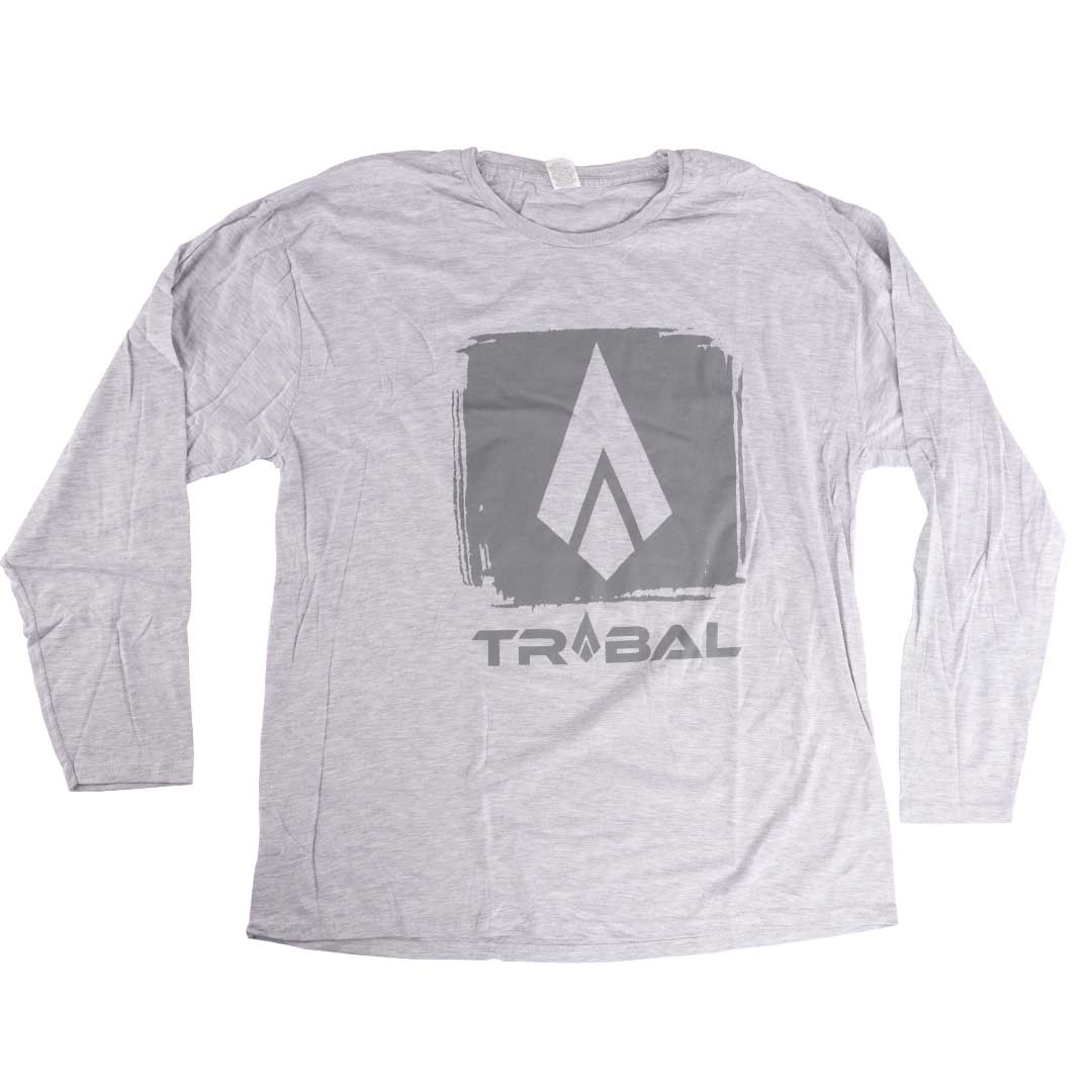 Tribal BMX Tribal Block Logo Kids Long Sleeve T-Shirt - Grey XL 12-13 Years