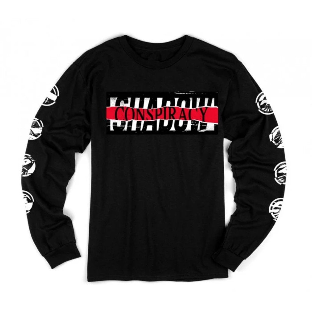 Shadow Distorted Long Sleeve T-Shirt - Black